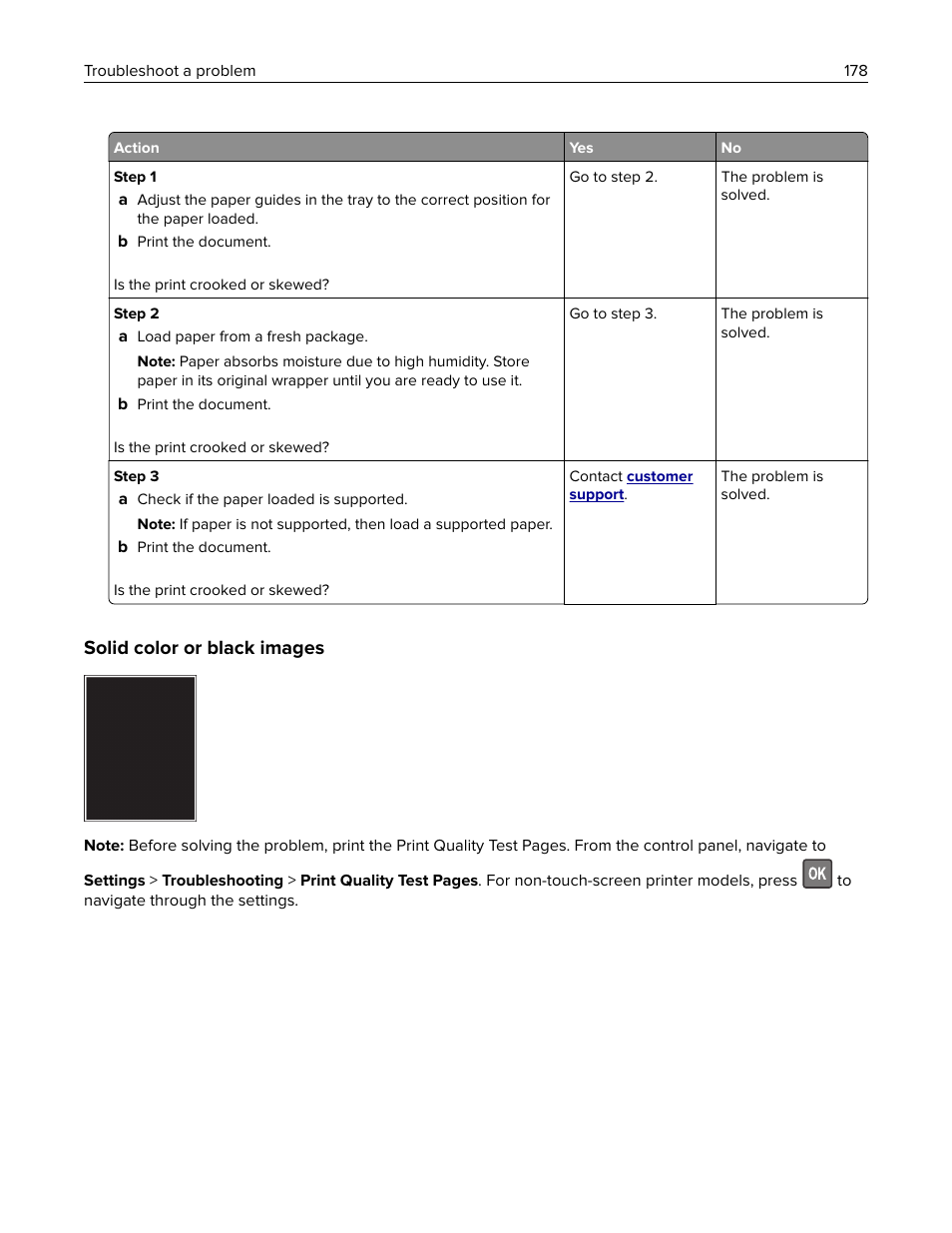 Solid color or black images | Lexmark MC3224dwe Multifunction Color Laser Printer User Manual | Page 178 / 221