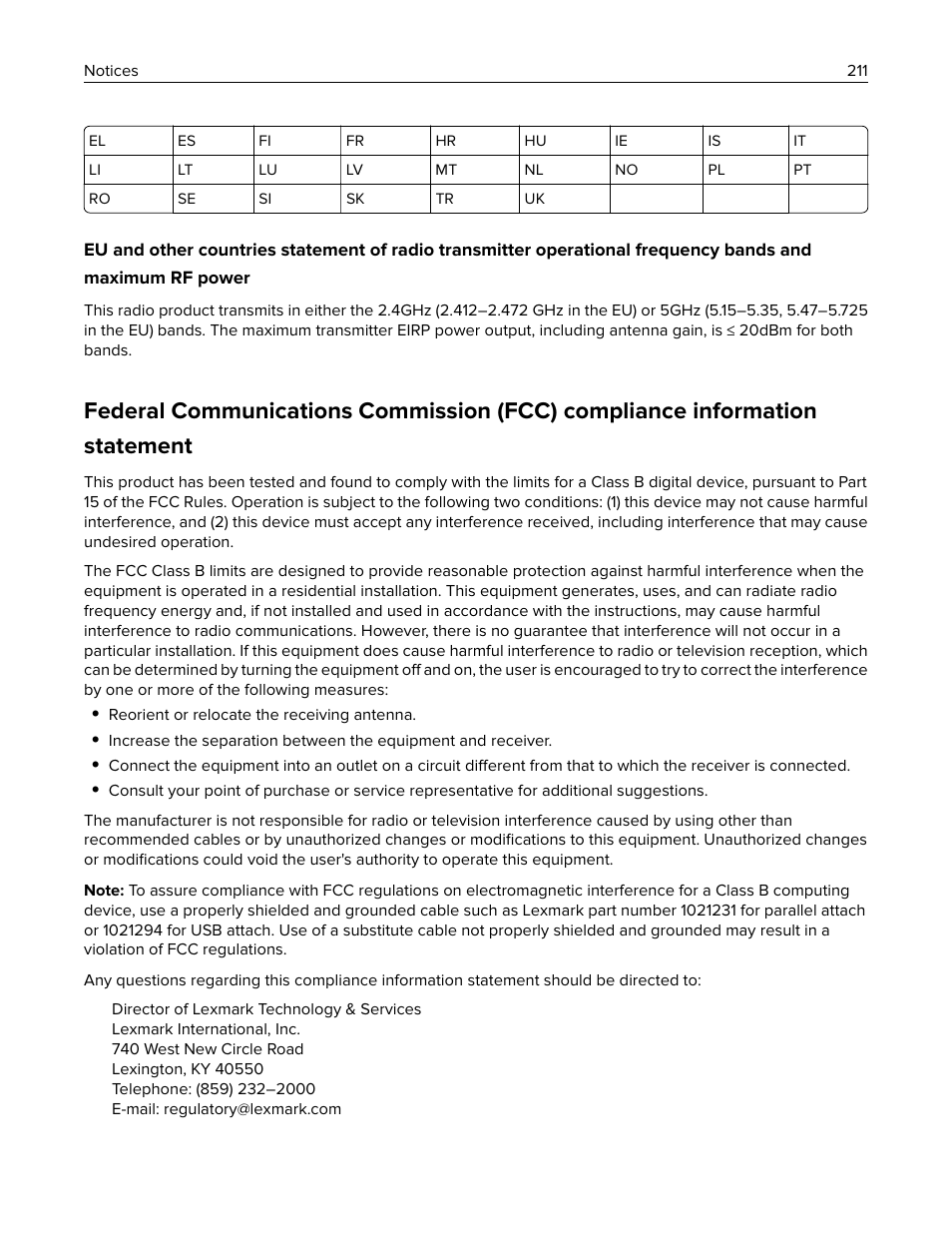 Lexmark MC3224dwe Multifunction Color Laser Printer User Manual | Page 211 / 221