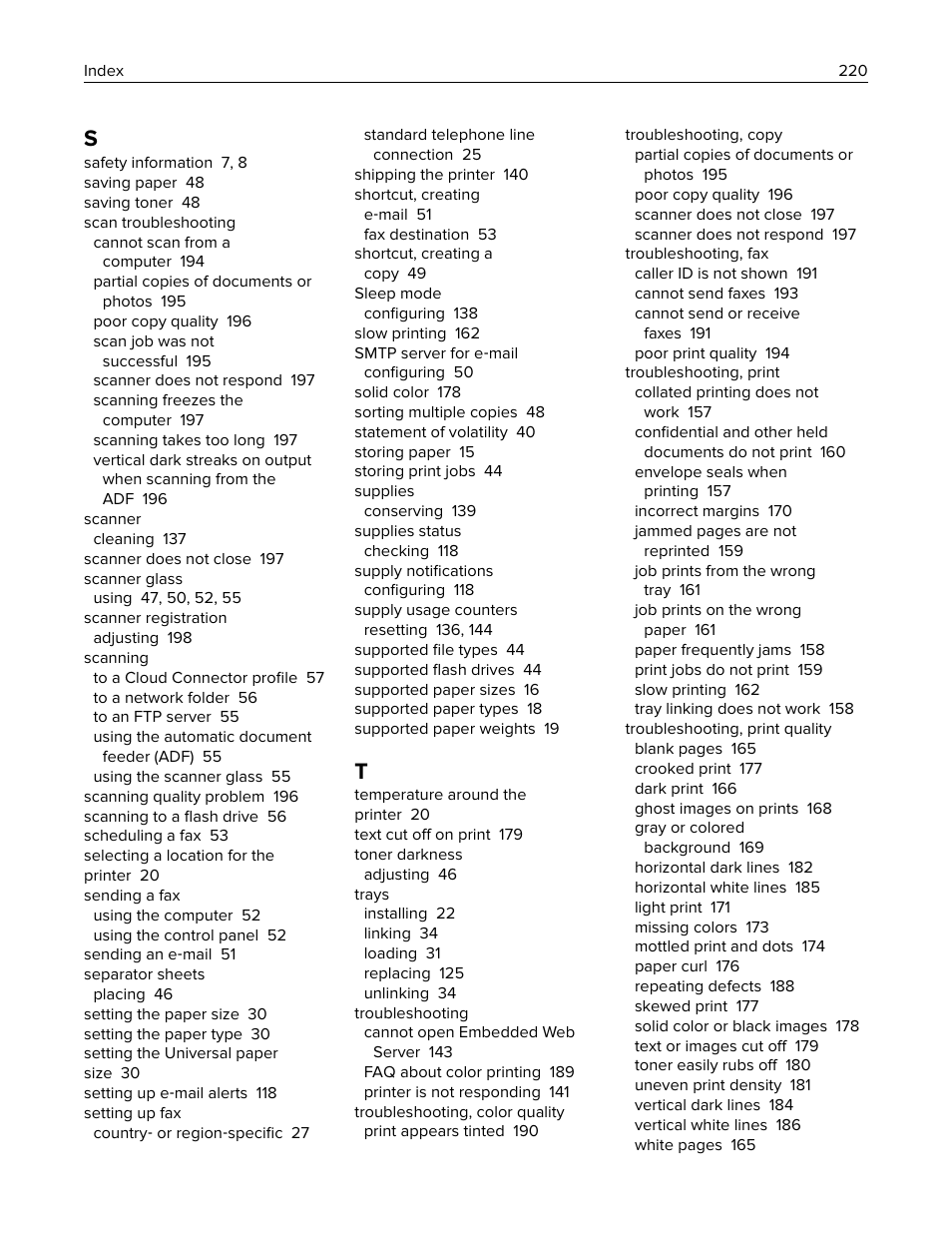 Lexmark MC3224dwe Multifunction Color Laser Printer User Manual | Page 220 / 221