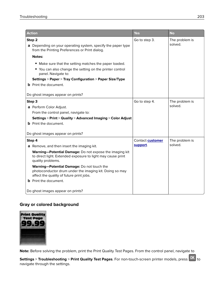 Gray or colored background | Lexmark CX622ade Color Laser Printer User Manual | Page 203 / 270