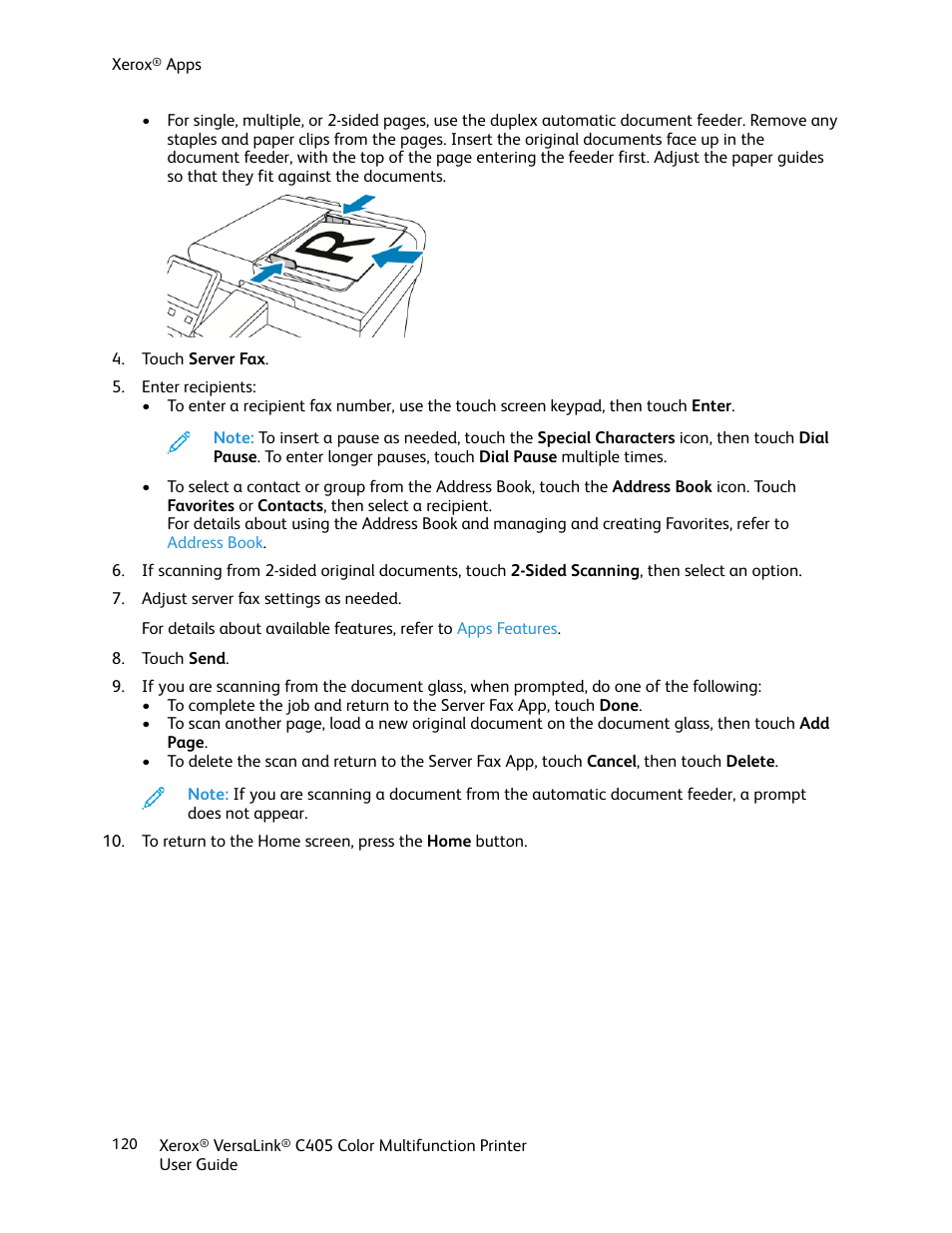 Xerox VersaLink C405/DN All-in-One Color Laser Printer User Manual | Page 120 / 271