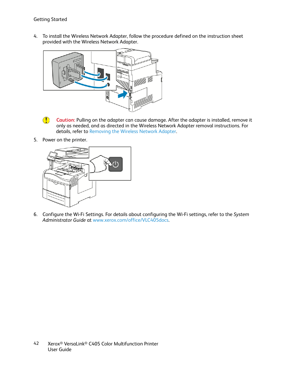 Xerox VersaLink C405/DN All-in-One Color Laser Printer User Manual | Page 42 / 271