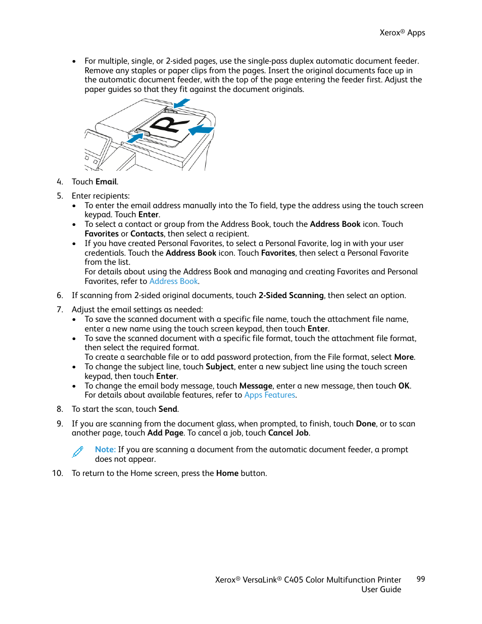 Xerox VersaLink C405/DN All-in-One Color Laser Printer User Manual | Page 99 / 271