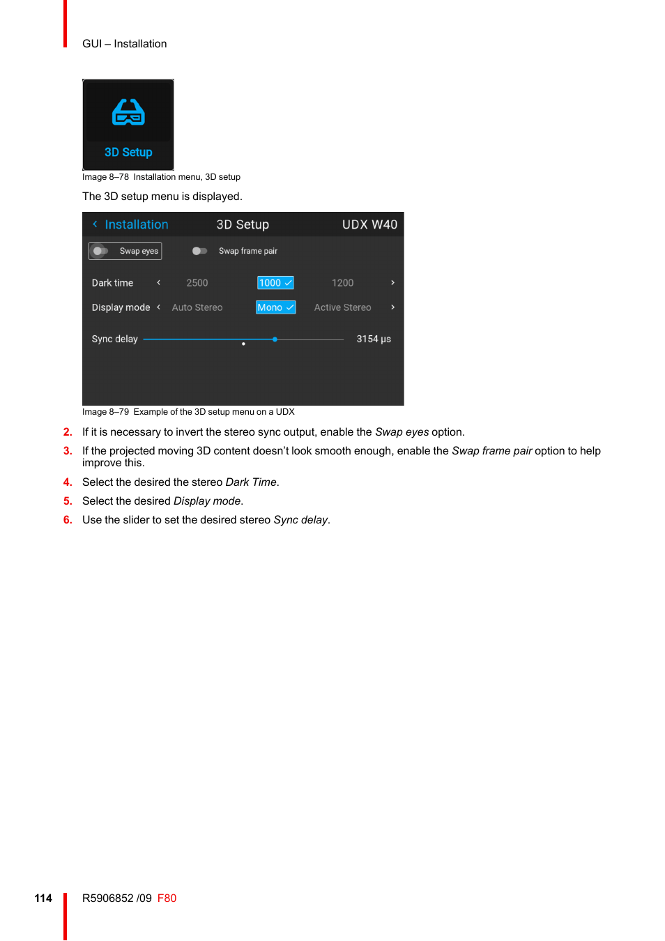 Barco F80-4K9 9000-Lumen 4K UHD DLP Laser Projector (No Lens) User Manual | Page 114 / 210