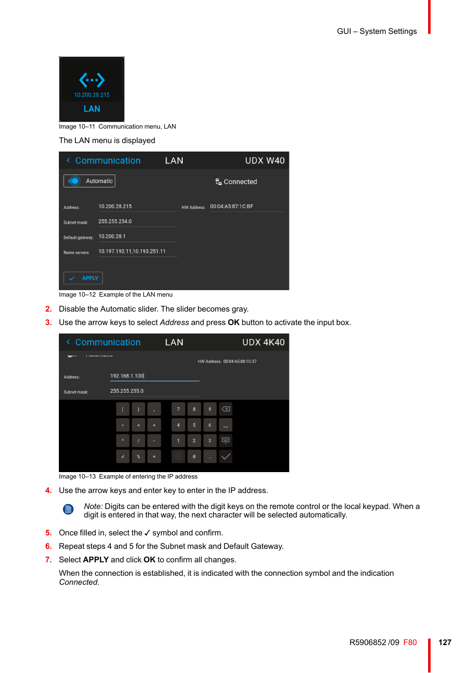 Barco F80-4K9 9000-Lumen 4K UHD DLP Laser Projector (No Lens) User Manual | Page 127 / 210