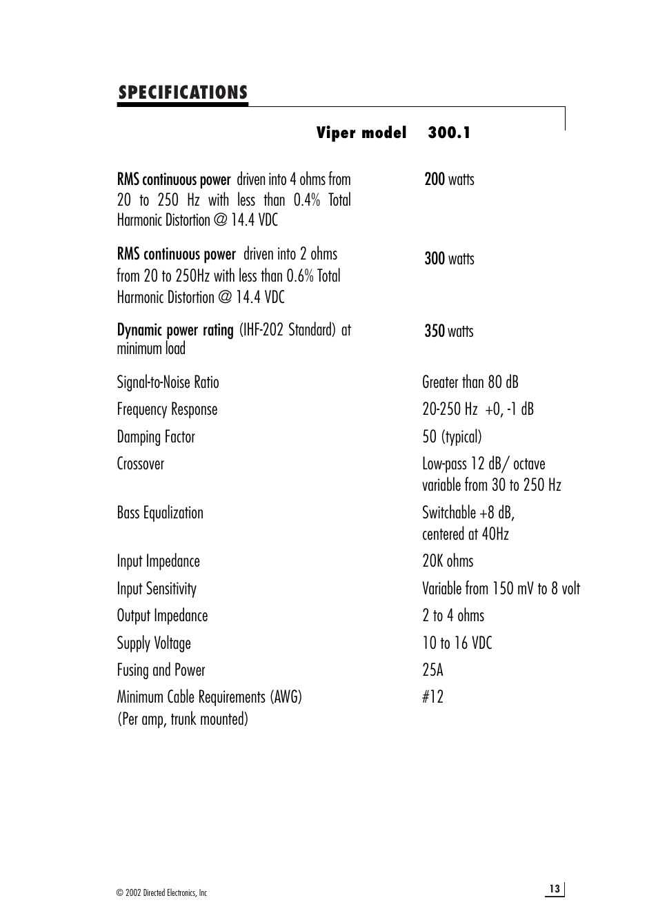 Directed Electronics d300.1 User Manual | Page 13 / 16