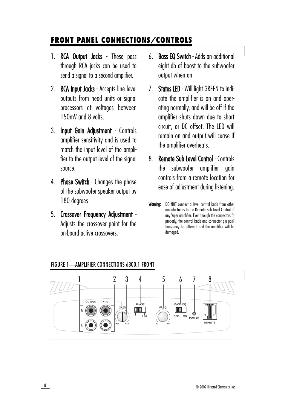 Directed Electronics d300.1 User Manual | Page 8 / 16