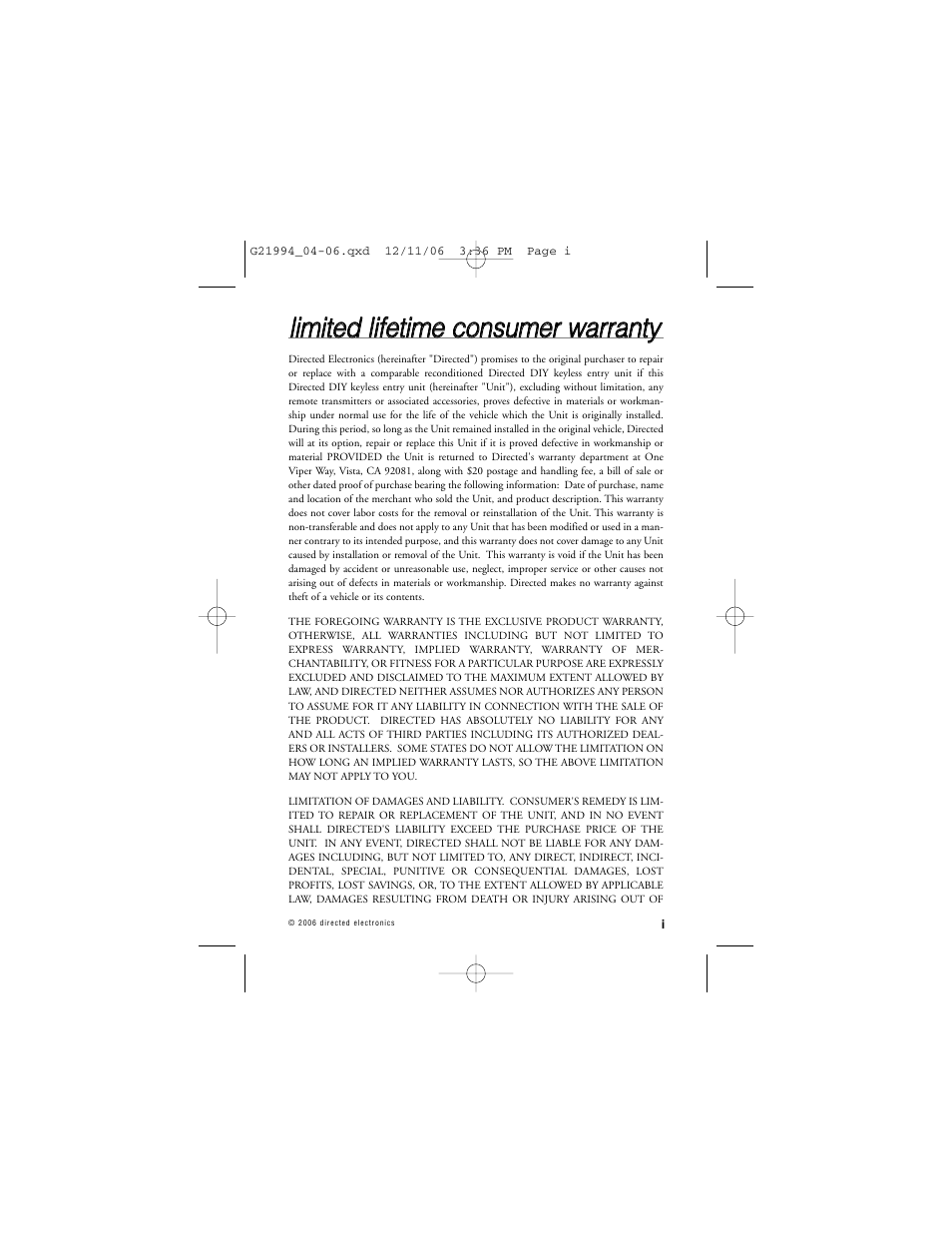 Directed Electronics Nissan User Manual | Page 3 / 48