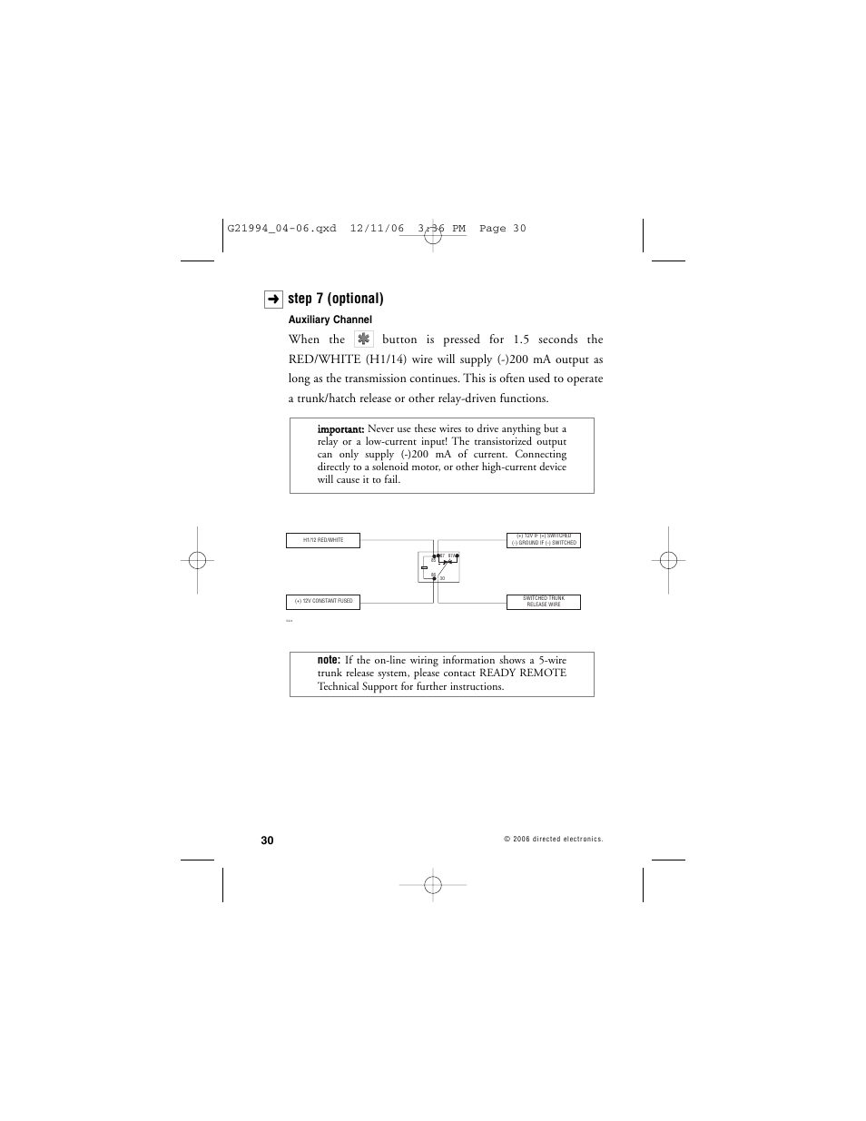 Step 7 (optional) | Directed Electronics Nissan User Manual | Page 34 / 48
