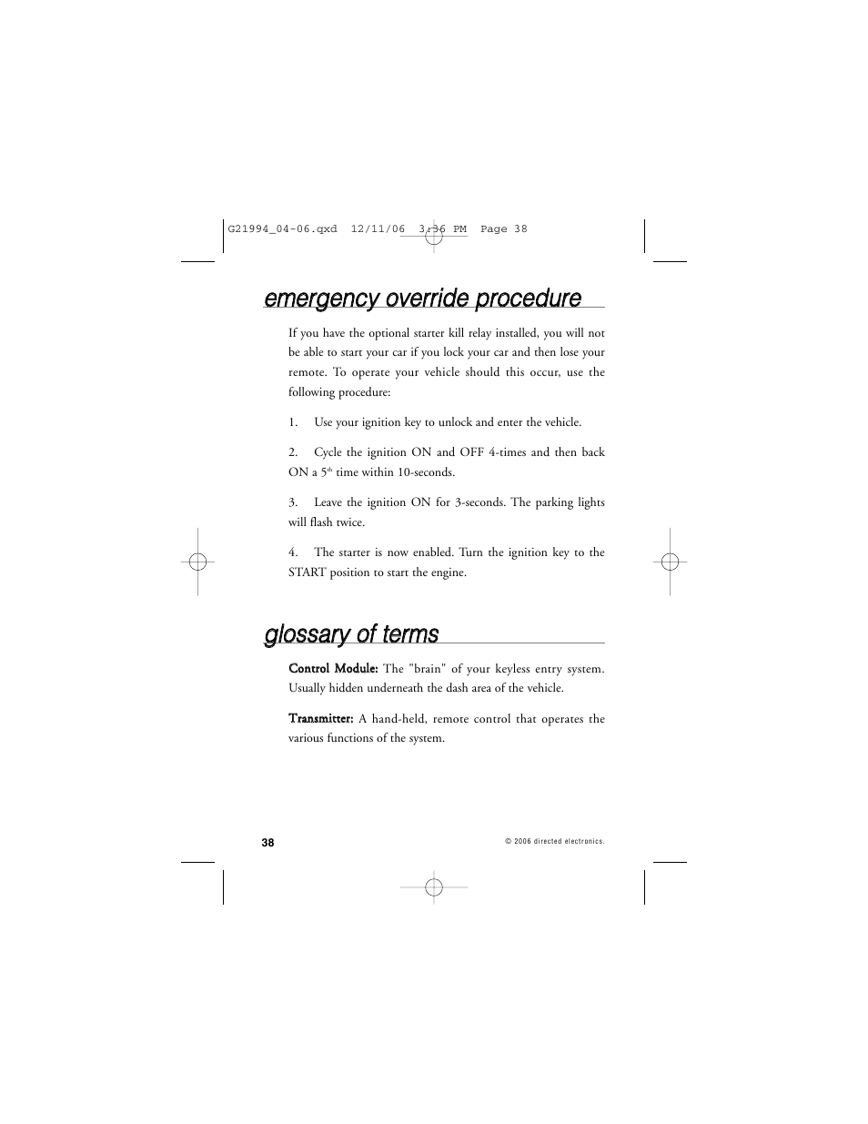 Directed Electronics Nissan User Manual | Page 42 / 48