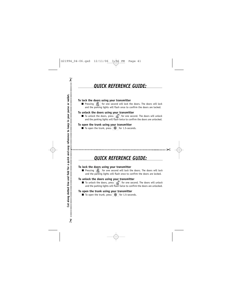 Quick reference guide | Directed Electronics Nissan User Manual | Page 45 / 48