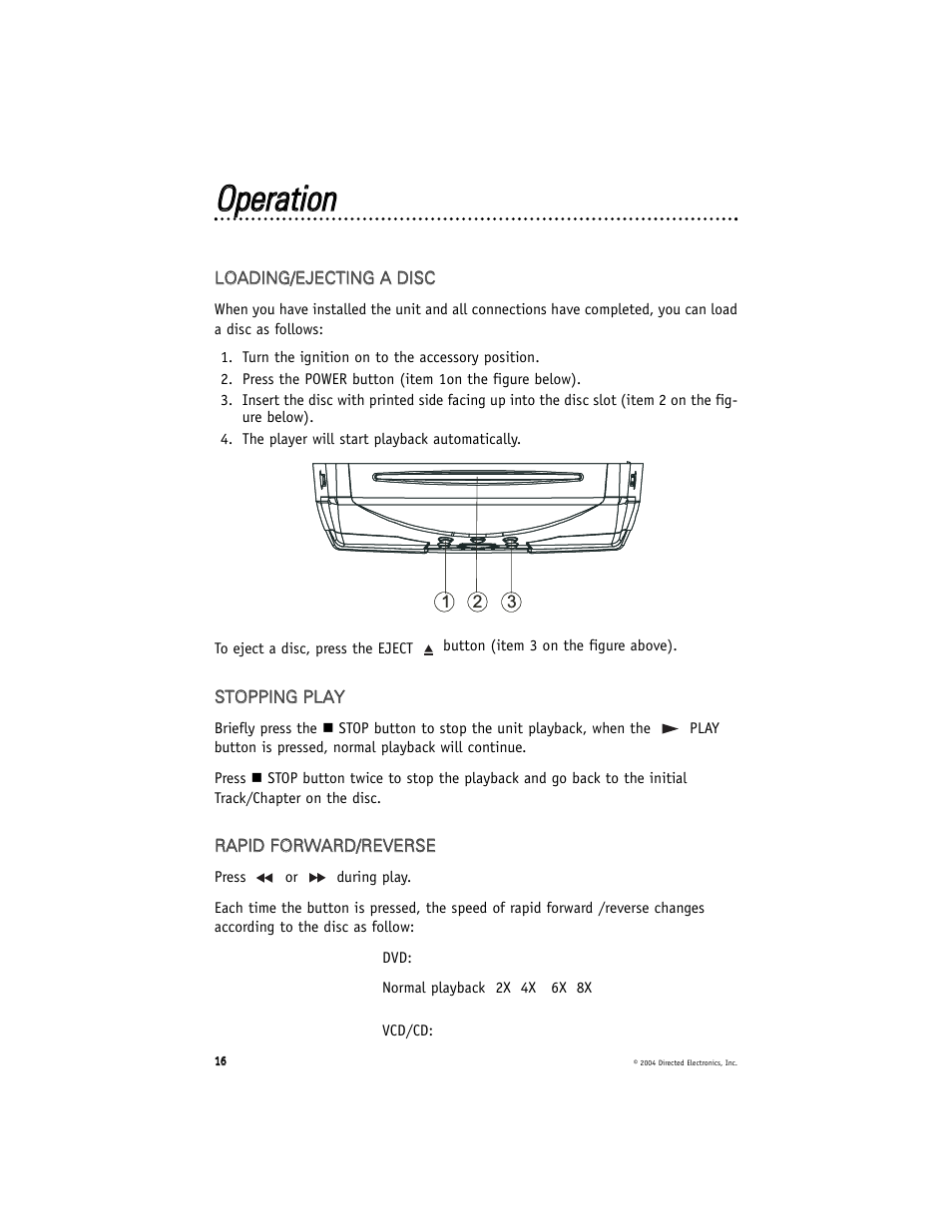 Ooppeerraattiioonn | Directed Electronics OHD070A User Manual | Page 16 / 47