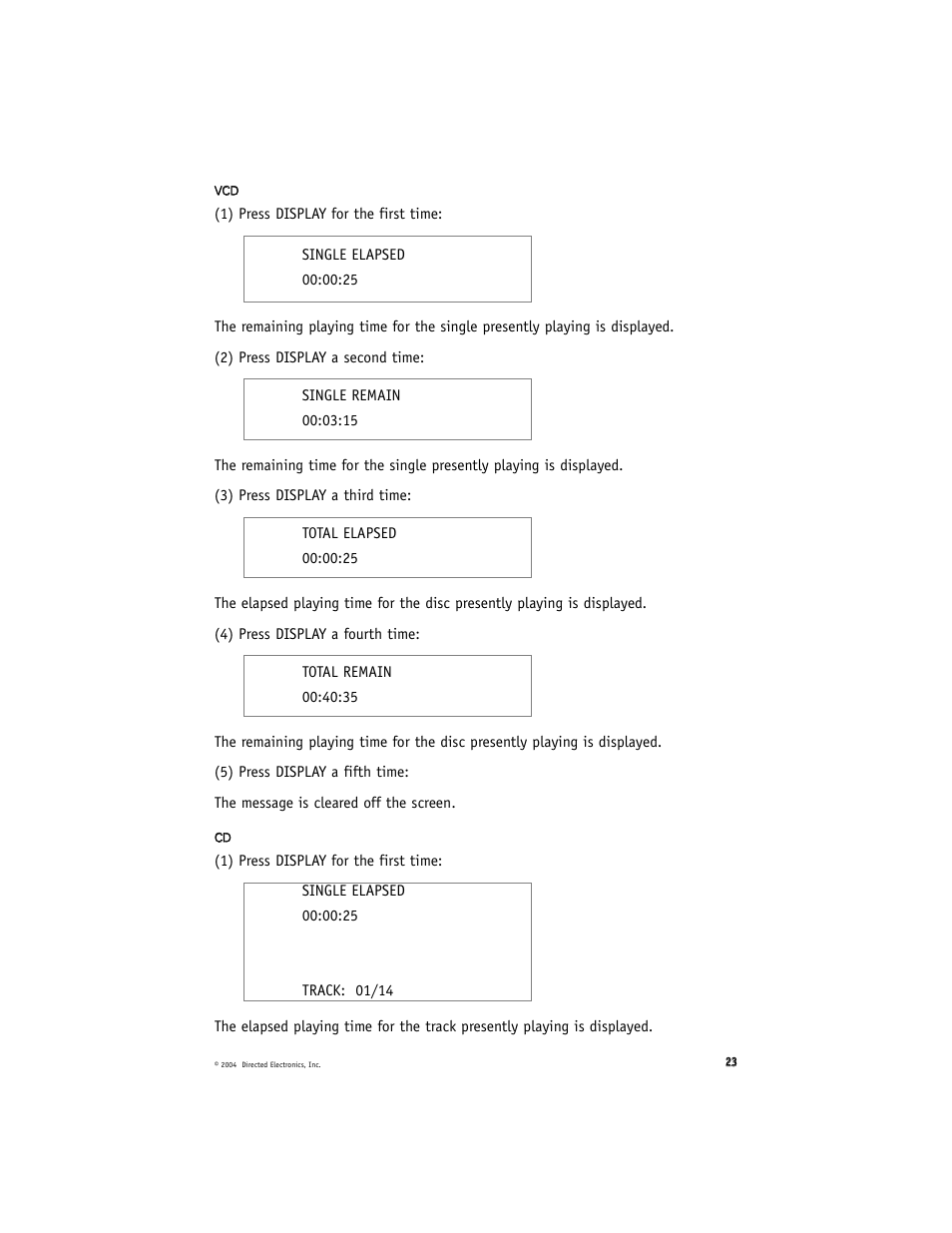 Directed Electronics OHD070A User Manual | Page 23 / 47