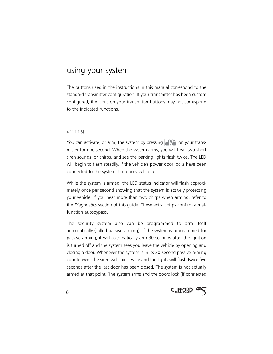 Using your system | Directed Electronics 5 User Manual | Page 9 / 37