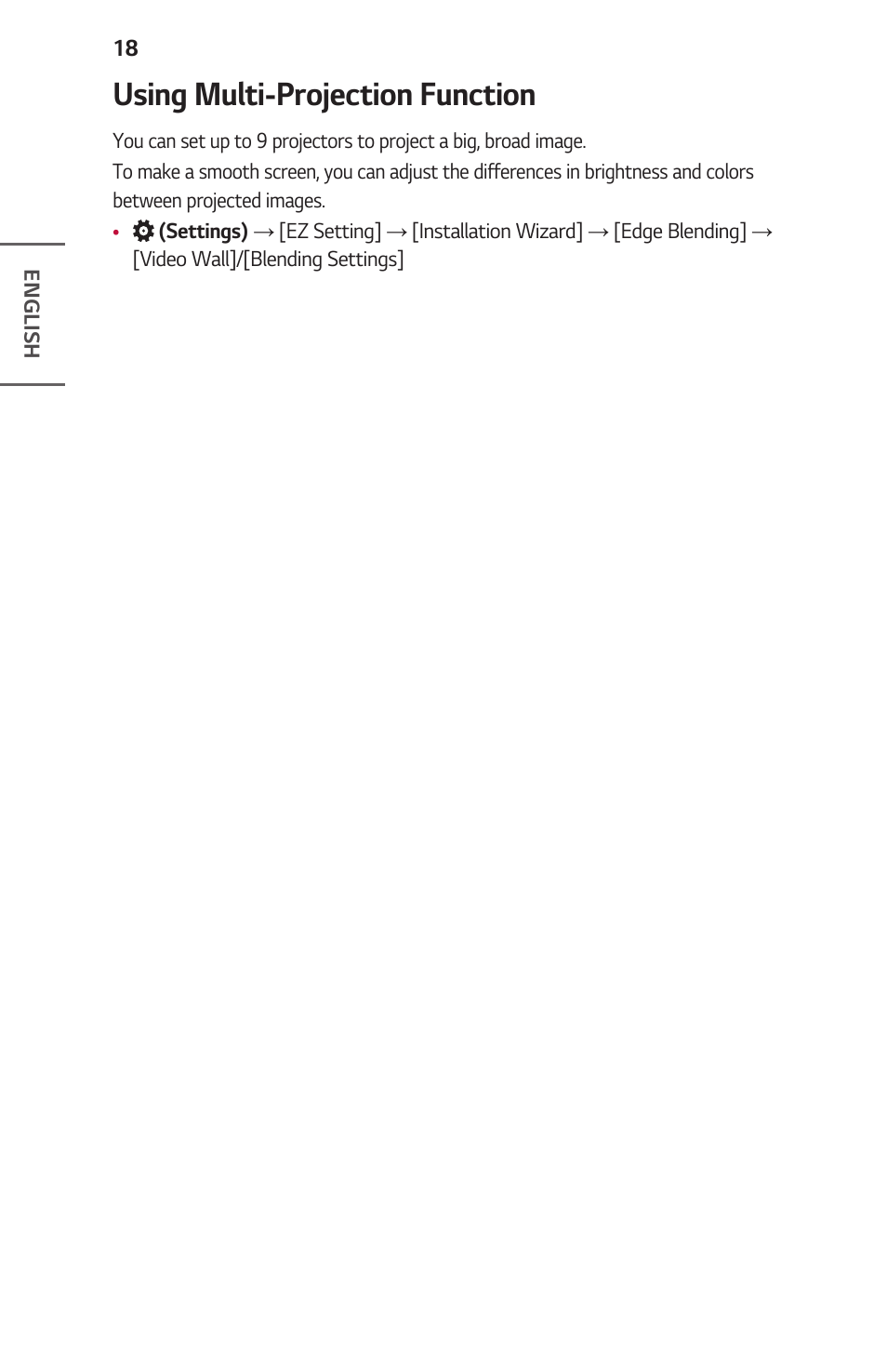 Using multi-projection function | LG ProBeam BU70QGA 7000-Lumen 4K Laser SmProjector User Manual | Page 18 / 143