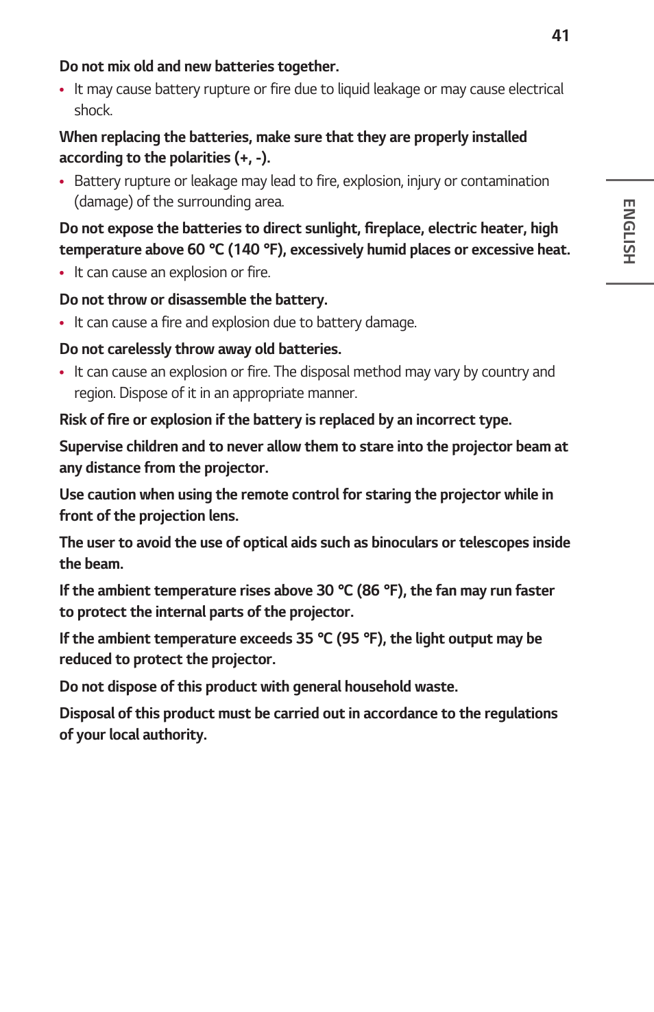 LG ProBeam BU70QGA 7000-Lumen 4K Laser SmProjector User Manual | Page 41 / 143