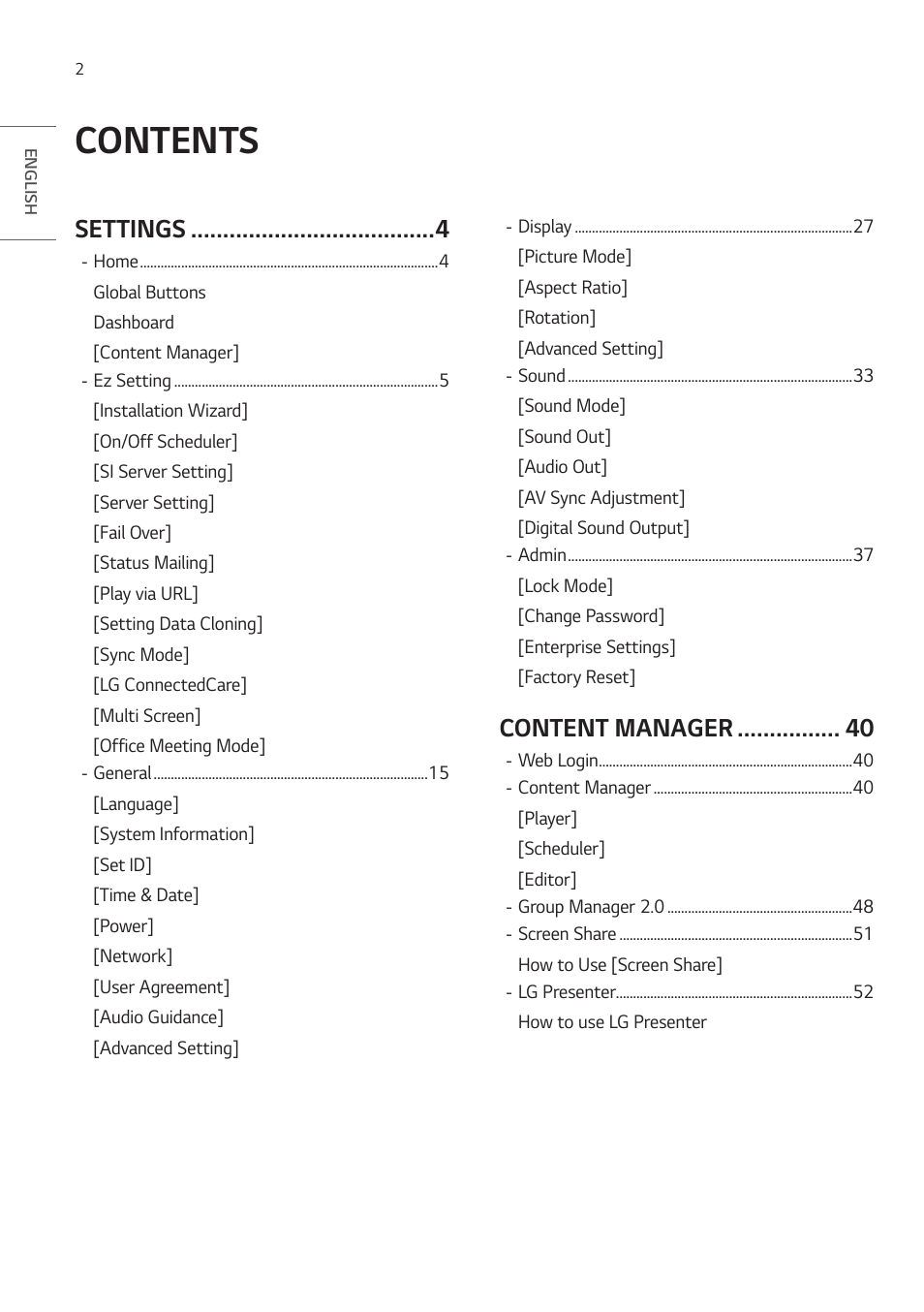 LG ProBeam BU70QGA 7000-Lumen 4K Laser SmProjector User Manual | Page 57 / 143