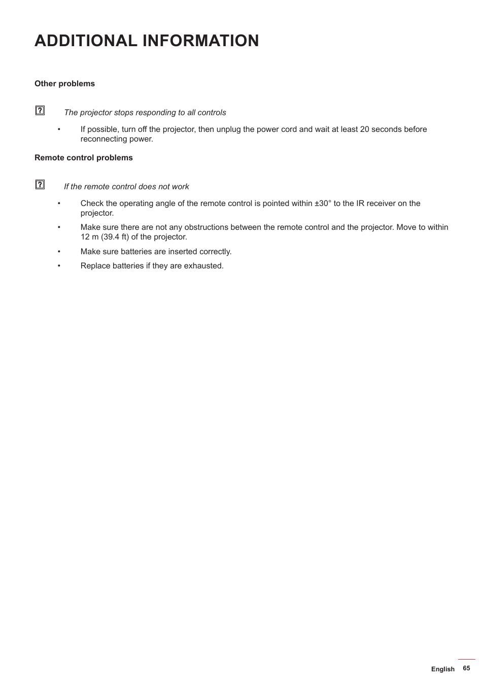 Additional information | Optoma ZU506T-W 5000-Lumen WUXGA Laser DLP Projector (White) User Manual | Page 65 / 69