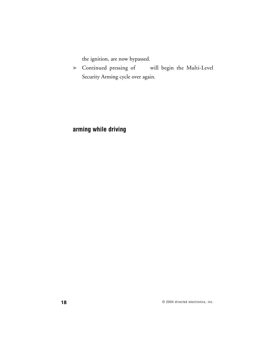 Arming while driving | Directed Electronics 690XV User Manual | Page 21 / 45