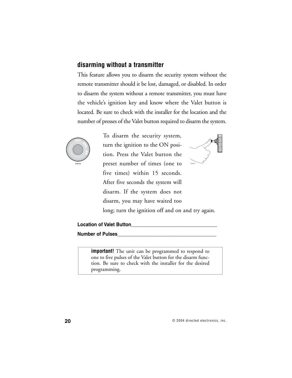 Disarming without a transmitter | Directed Electronics 690XV User Manual | Page 23 / 45