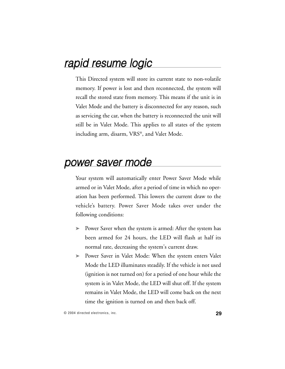 Rra ap piid d rre essu um me e llo og giic c, Ppo ow we err ssa avve err m mo od de e | Directed Electronics 690XV User Manual | Page 32 / 45