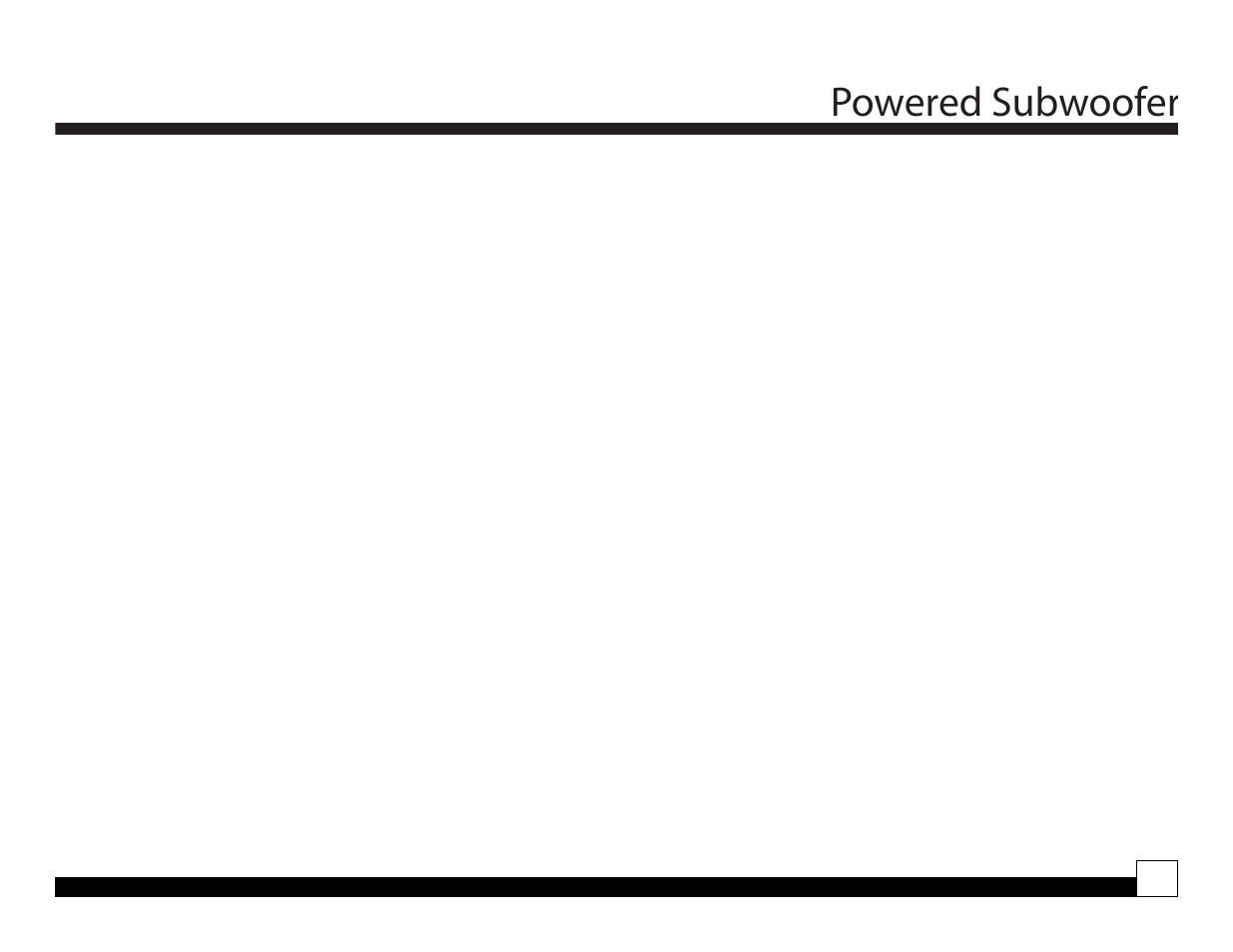 Powered subwoofer | Directed Electronics SIR-PS1 User Manual | Page 11 / 12