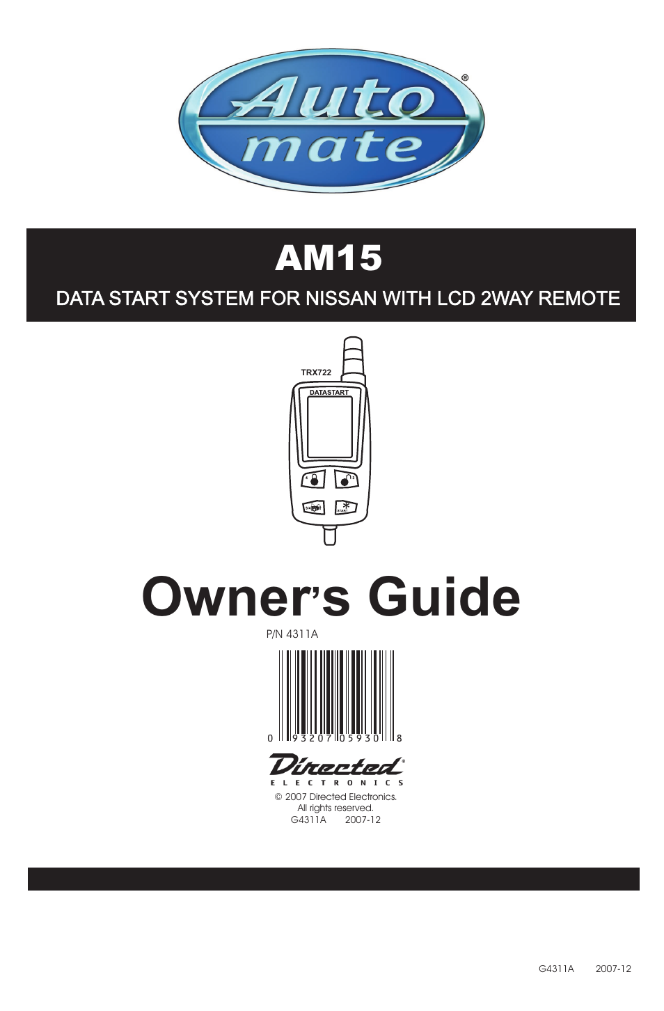 Directed Electronics AM15 User Manual | 6 pages