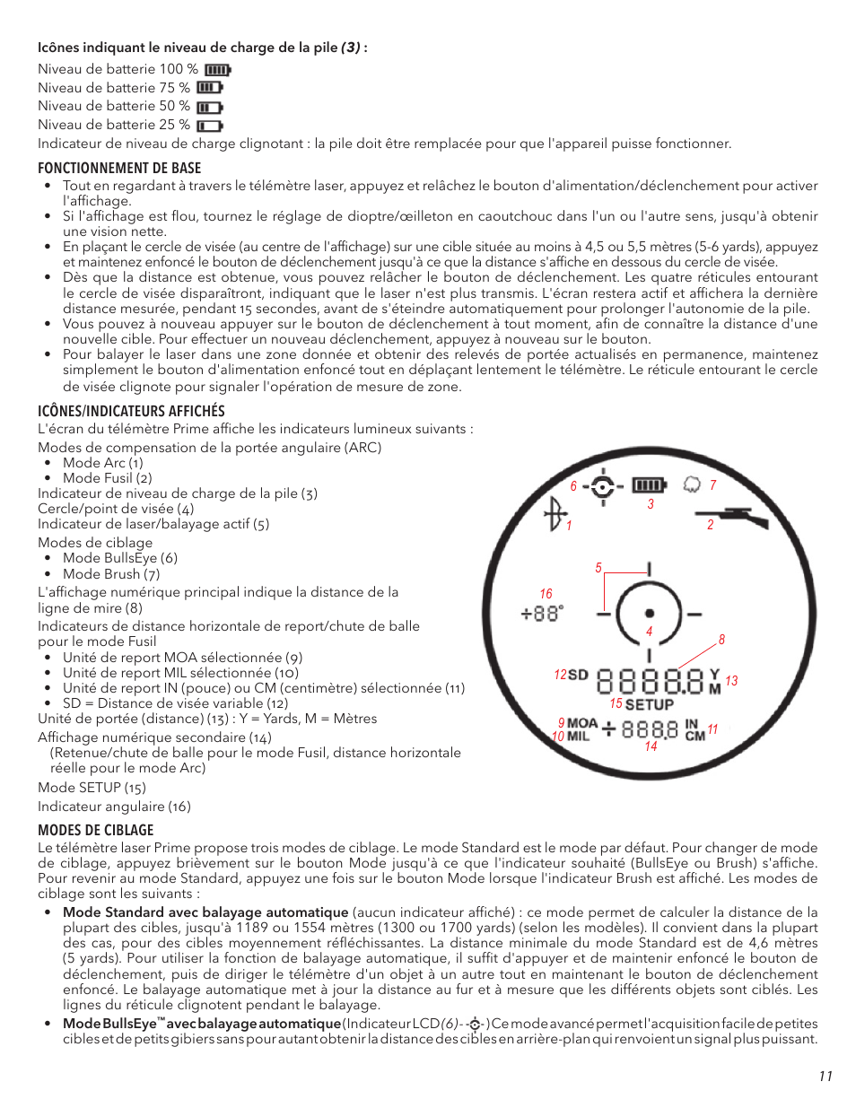 Bushnell 6x24 Prime 1300 Laser Rangefinder (Black) User Manual | Page 11 / 42