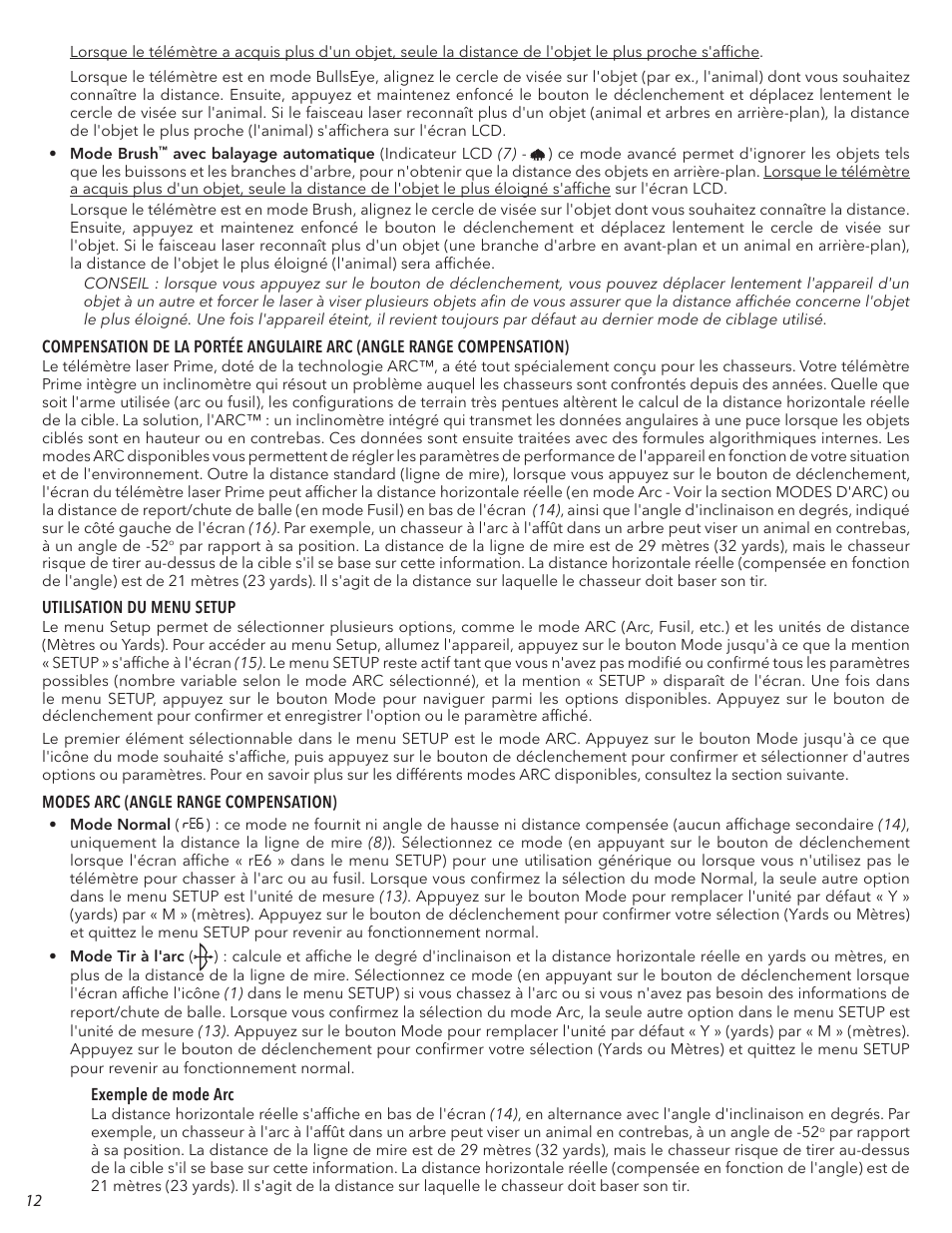 Bushnell 6x24 Prime 1300 Laser Rangefinder (Black) User Manual | Page 12 / 42