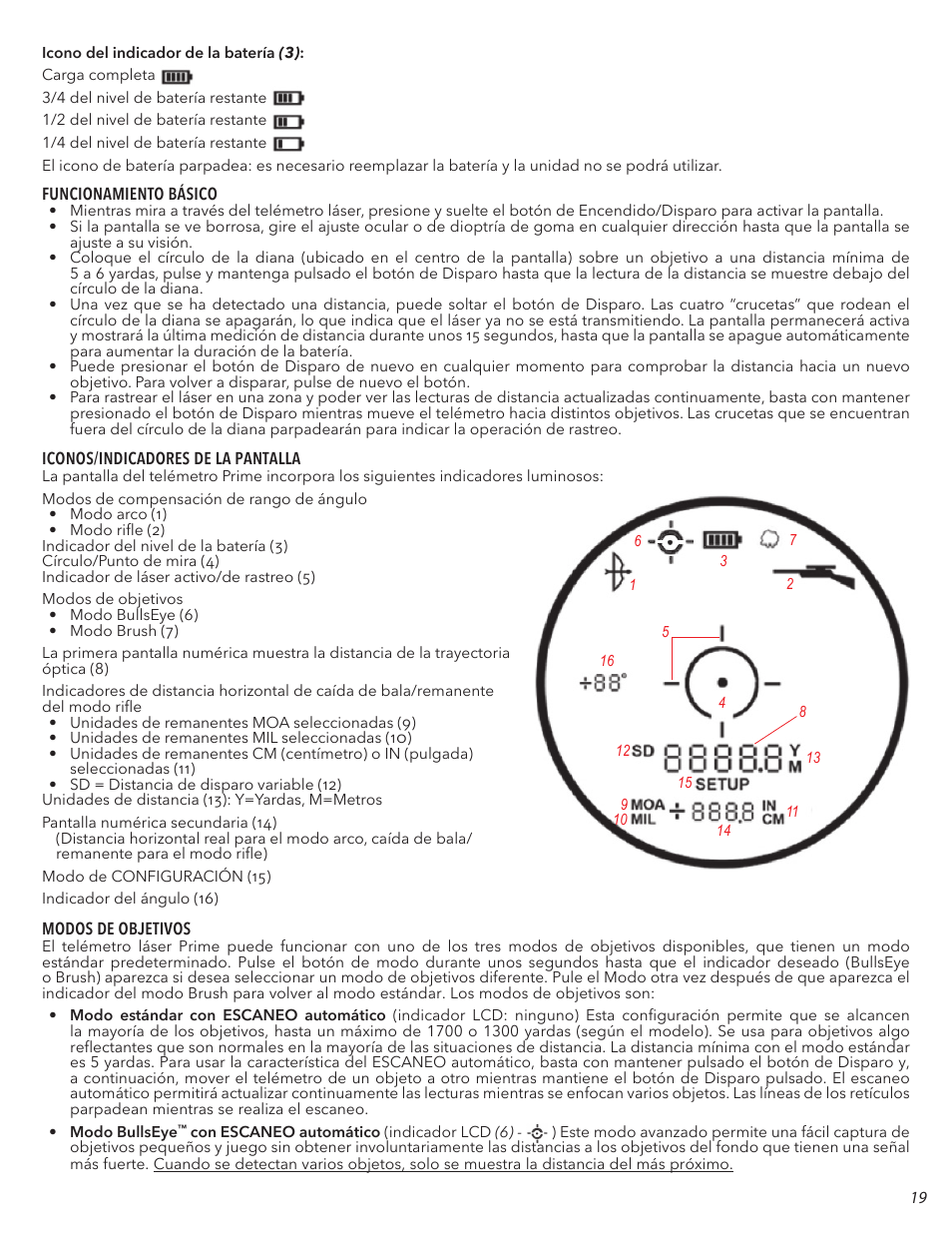 Bushnell 6x24 Prime 1300 Laser Rangefinder (Black) User Manual | Page 19 / 42