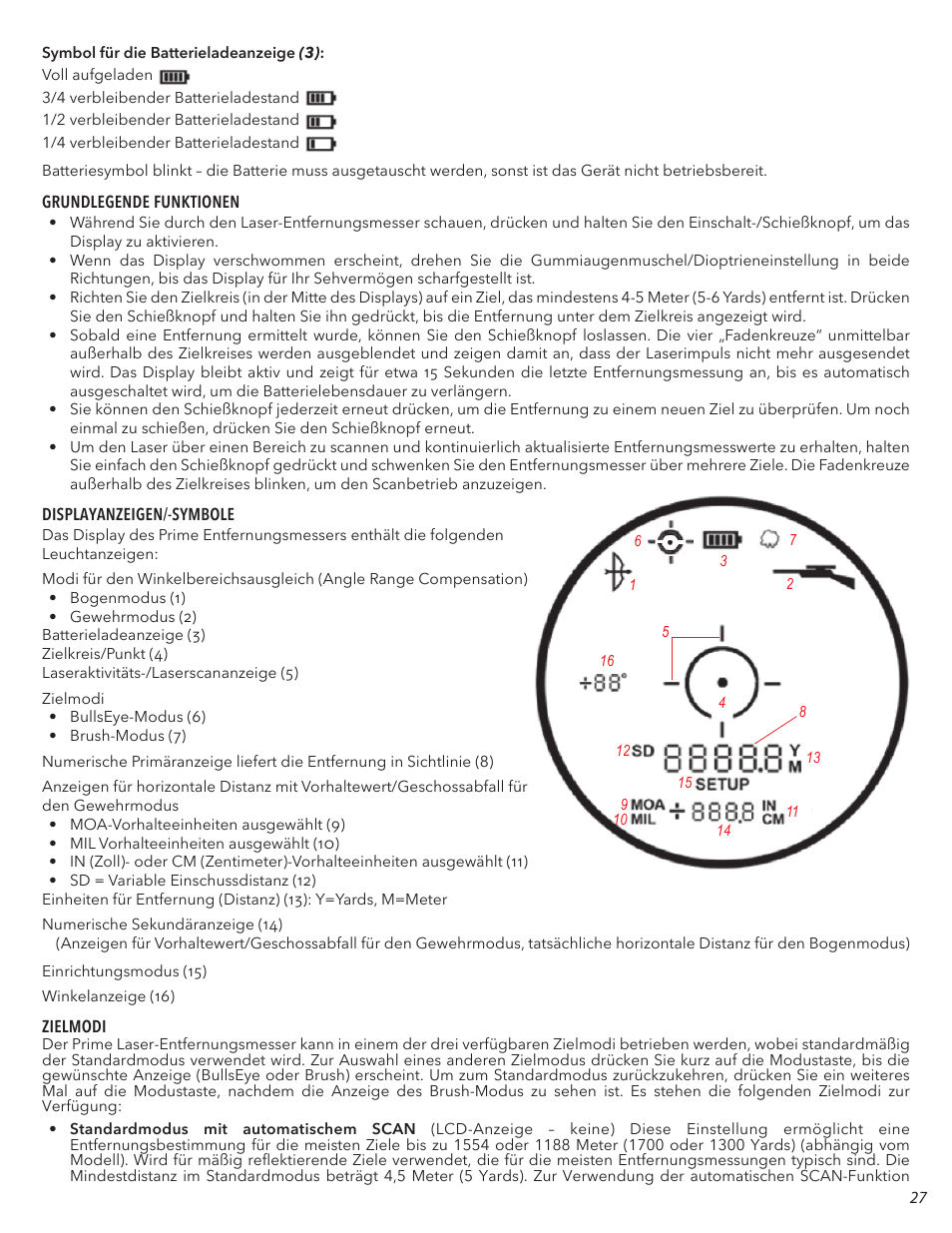 Bushnell 6x24 Prime 1300 Laser Rangefinder (Black) User Manual | Page 27 / 42