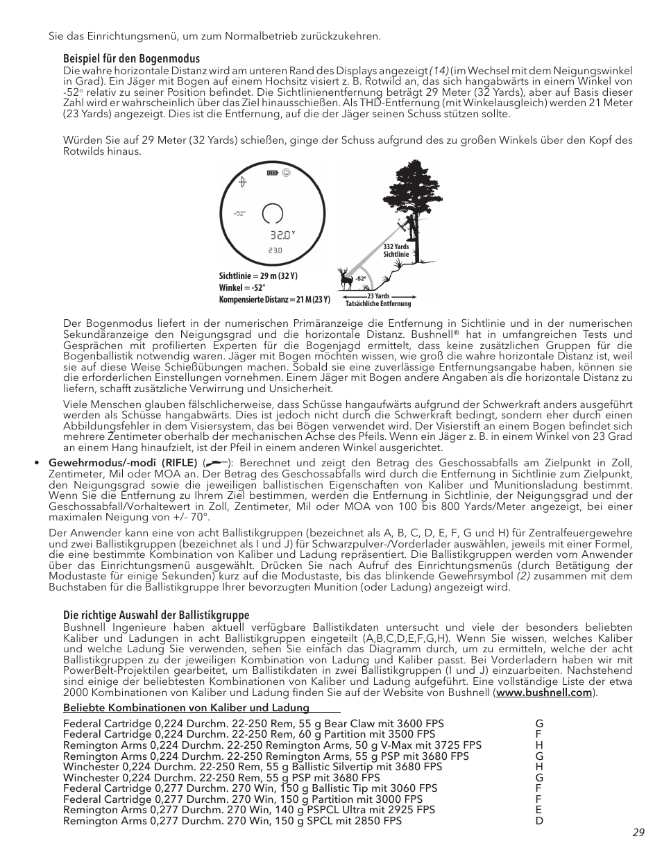 Bushnell 6x24 Prime 1300 Laser Rangefinder (Black) User Manual | Page 29 / 42
