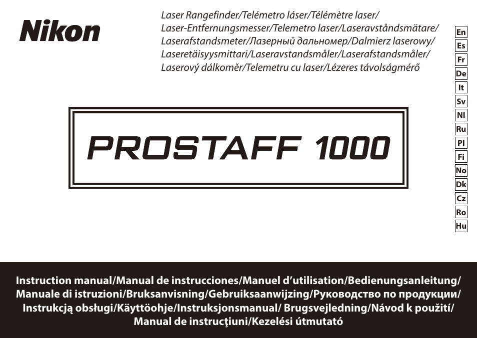 Nikon 6x20 Prostaff 1000 Rangefinder User Manual | 276 pages