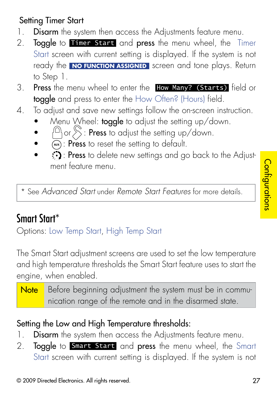 Smart start | Directed Electronics G5902P User Manual | Page 30 / 69