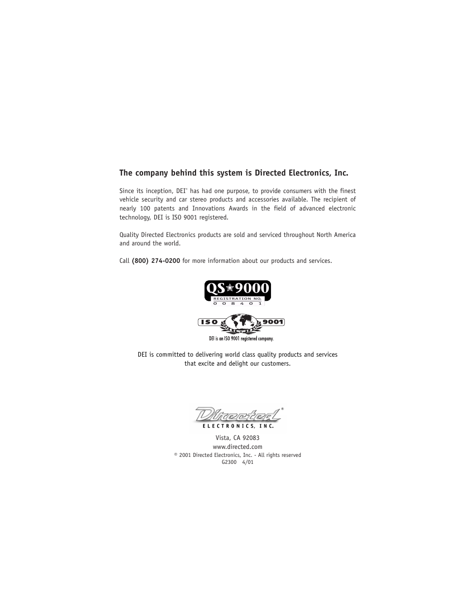 Directed Electronics Avital 2300 User Manual | Page 25 / 25