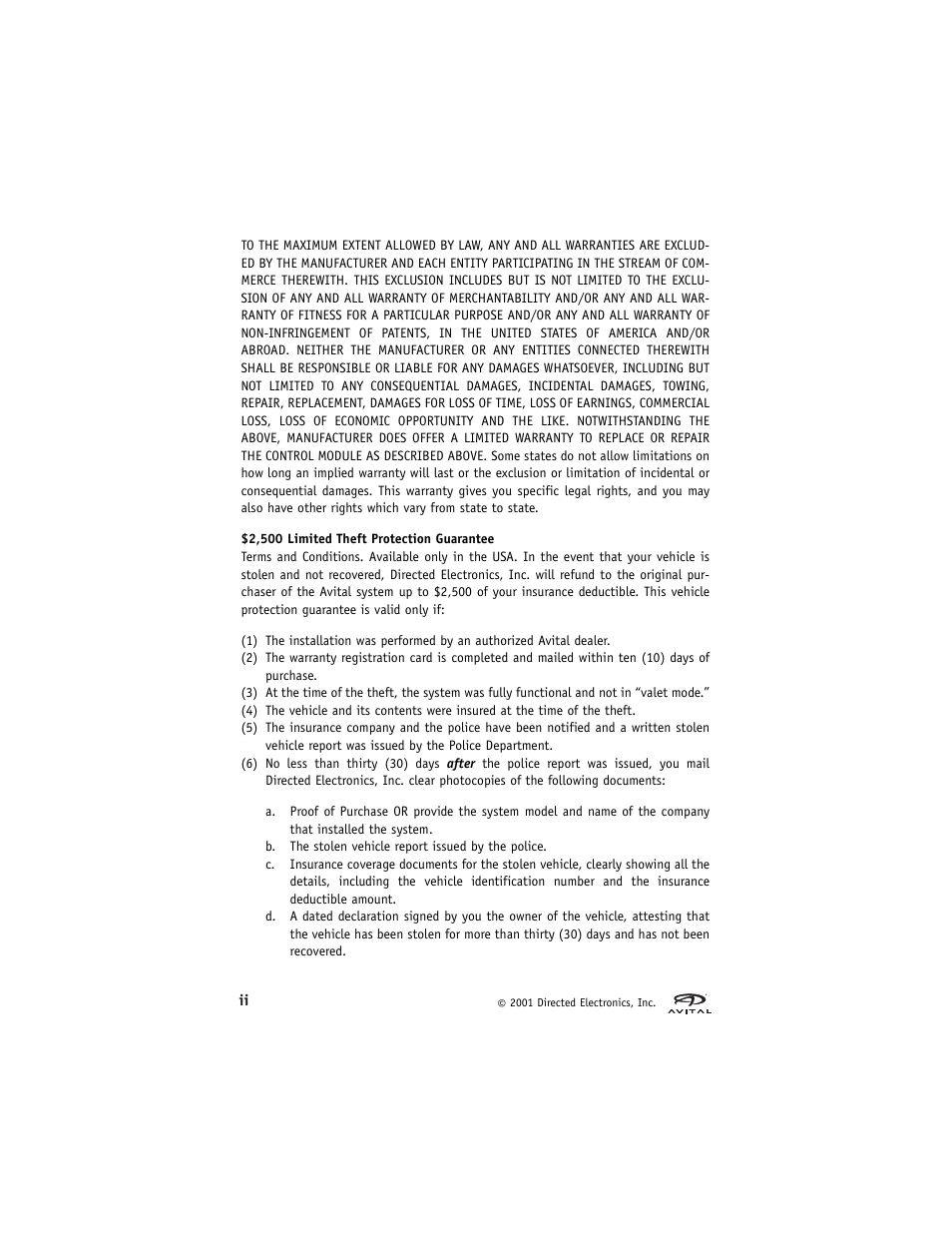 Directed Electronics Avital 2300 User Manual | Page 3 / 25
