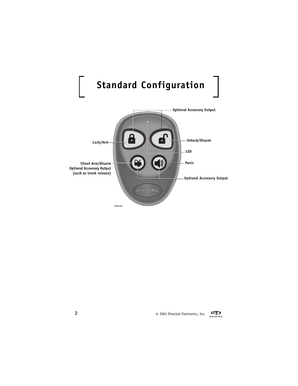 Standard configuration | Directed Electronics Avital 2300 User Manual | Page 6 / 25