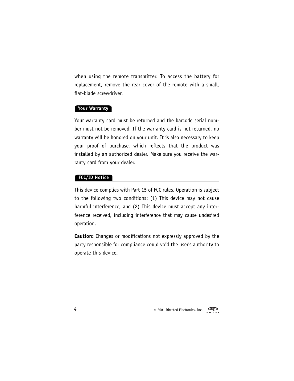 Directed Electronics Avital 2300 User Manual | Page 8 / 25