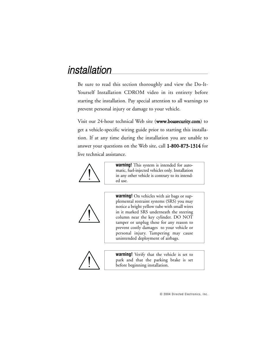 Directed Electronics BOA 165B User Manual | Page 13 / 43