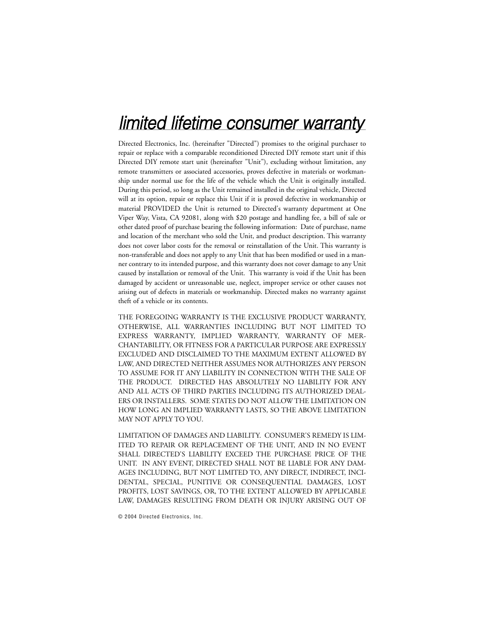 Directed Electronics BOA 165B User Manual | Page 2 / 43