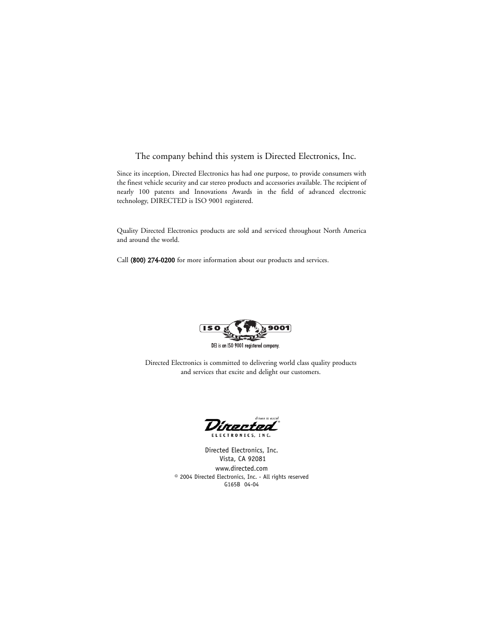 Directed Electronics BOA 165B User Manual | Page 43 / 43