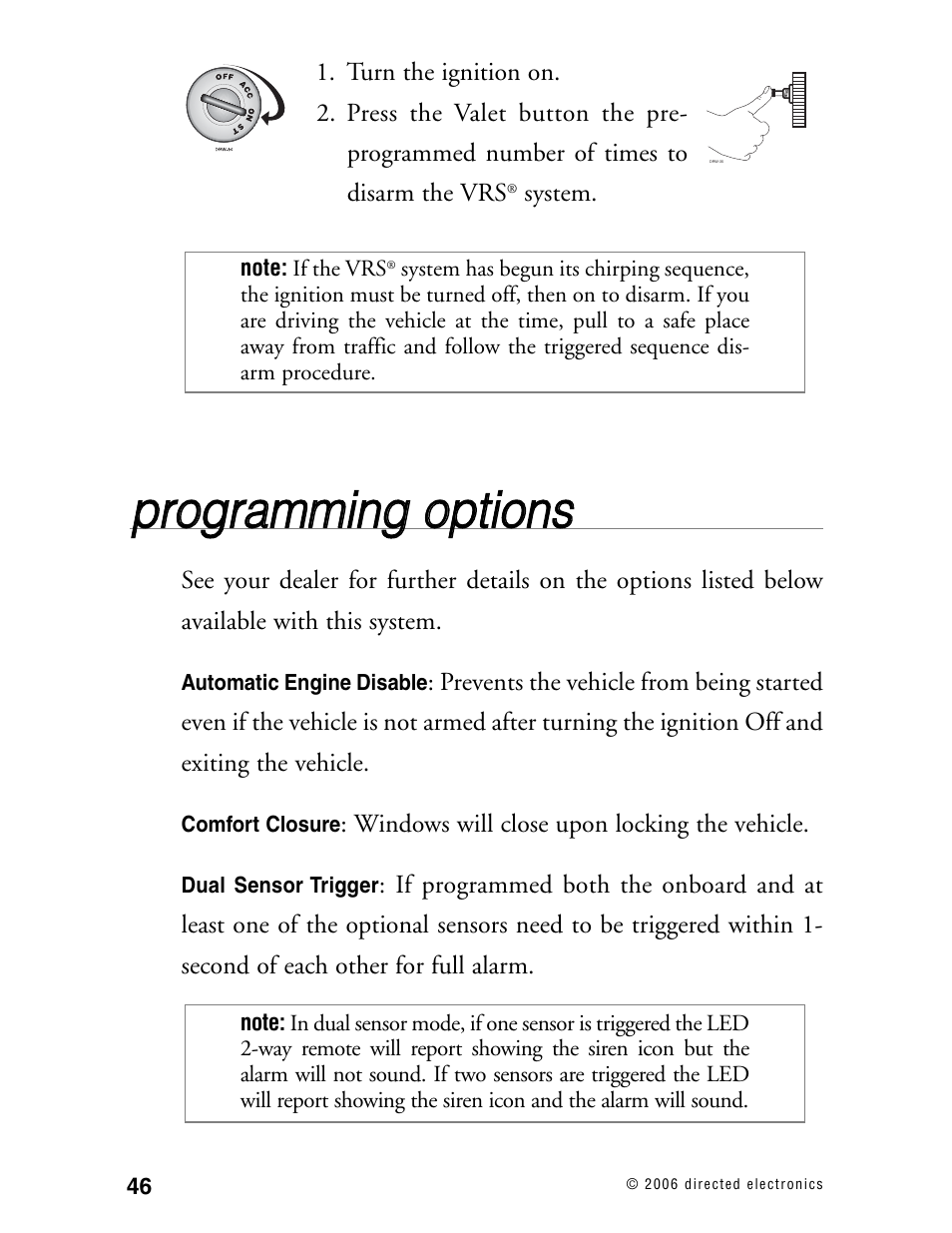 Pprro og grra am mm miin ng g o op pttiio on nss | Directed Electronics 12.2X User Manual | Page 45 / 53