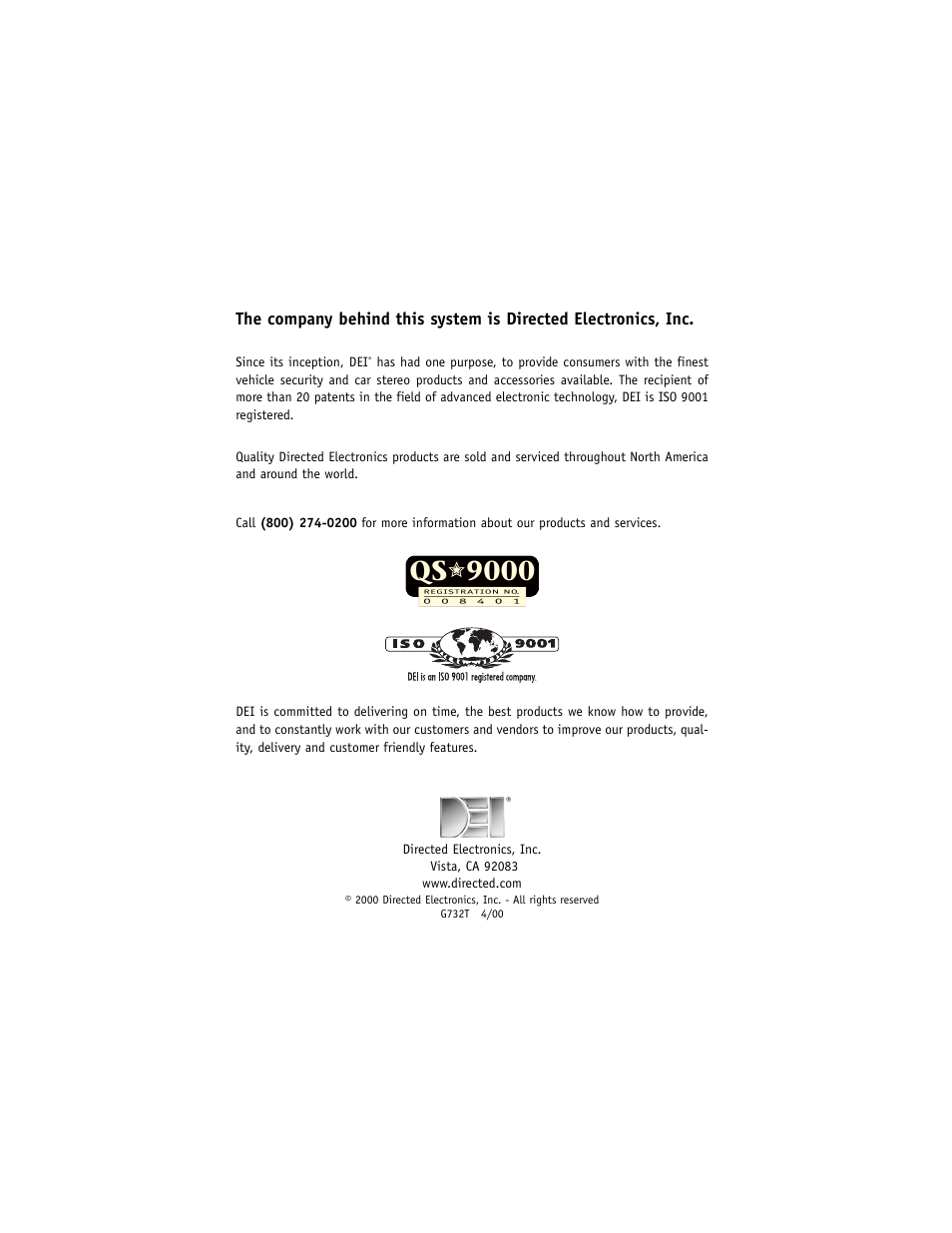 Directed Electronics 732T User Manual | Page 25 / 25