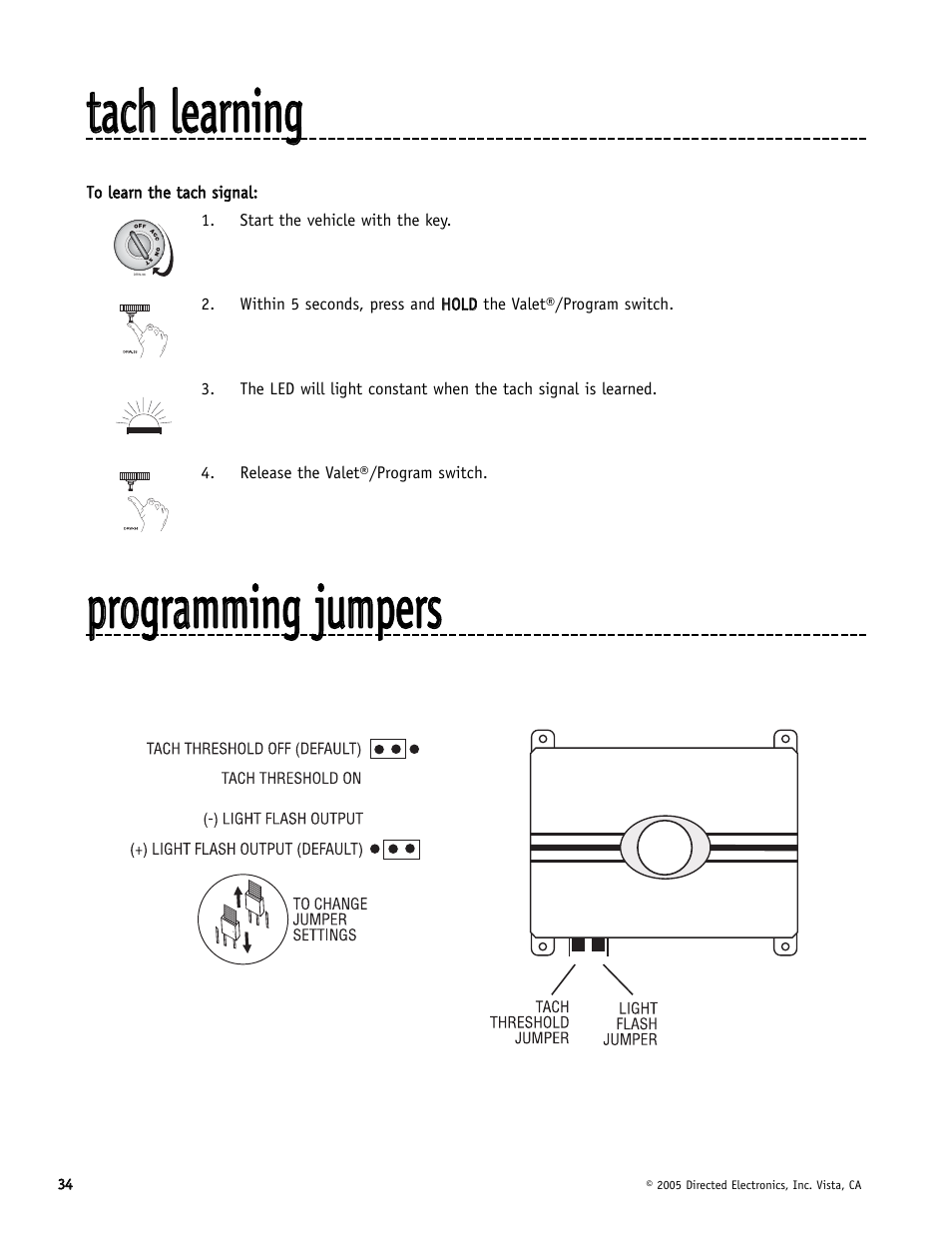 Ttaacchh lleeaarrnniinngg, Pprrooggrraam mm miinngg jjuum mppeerrss | Directed Electronics Hornet 564T User Manual | Page 34 / 56