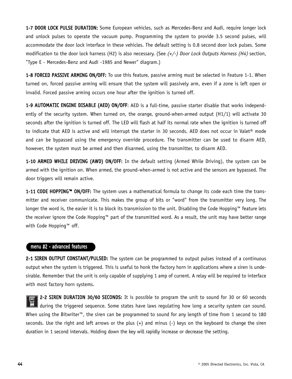 Directed Electronics Hornet 564T User Manual | Page 44 / 56