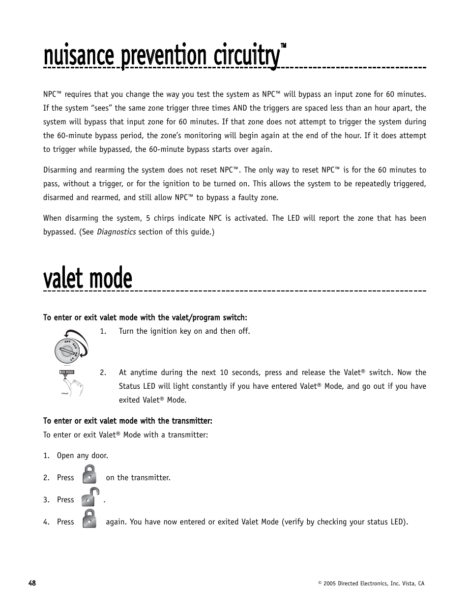 Vvaalleett m mooddee | Directed Electronics Hornet 564T User Manual | Page 48 / 56