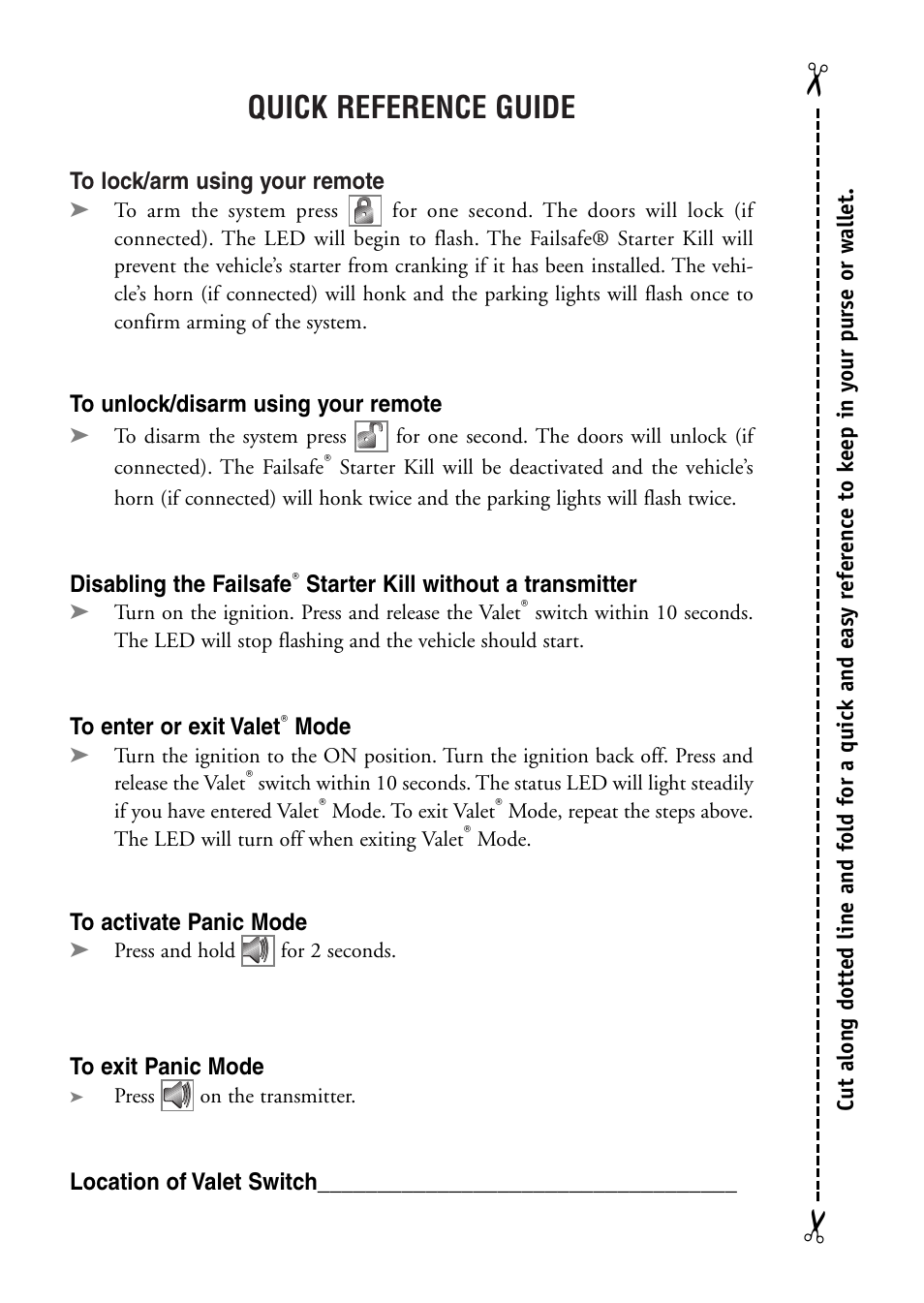 Quick reference guide | Directed Electronics 440HP User Manual | Page 18 / 19