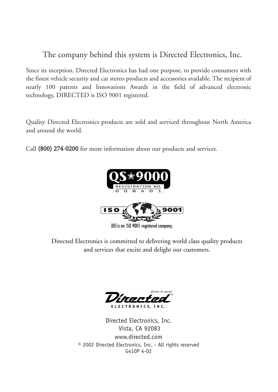 Directed Electronics 440HP User Manual | Page 19 / 19
