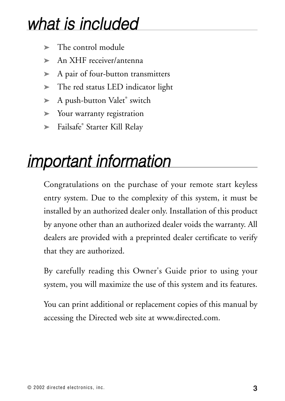 Wwh ha att iiss iin nc cllu ud de ed d | Directed Electronics 440HP User Manual | Page 7 / 19