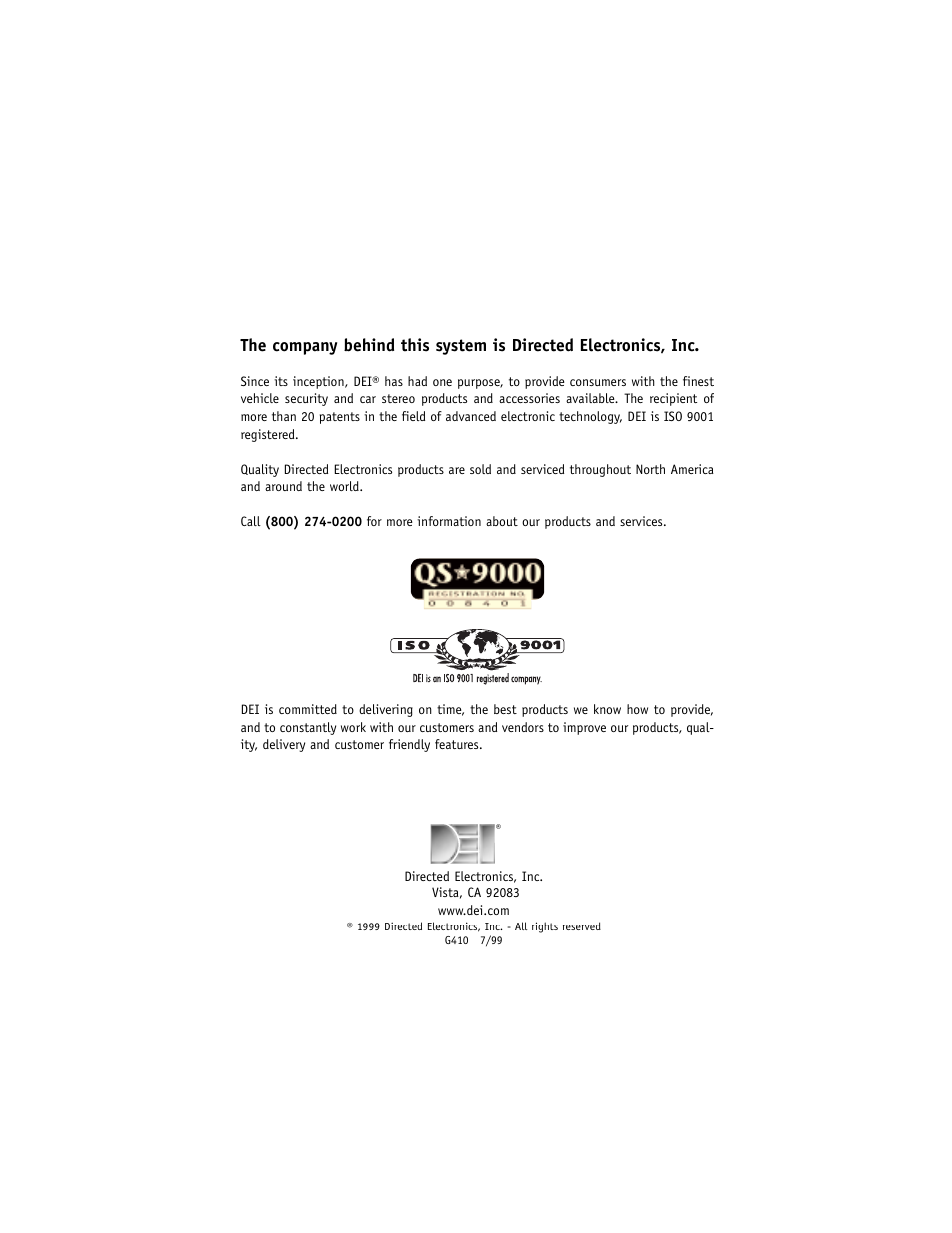 Directed Electronics 3000ESP User Manual | Page 20 / 20